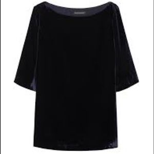 NWT Navy Velvet Blouse